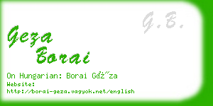 geza borai business card